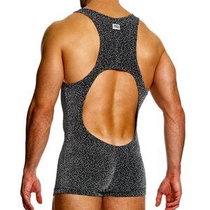 Modus Vivendi Crackled Metallic Bodysuit Jacquard Grey